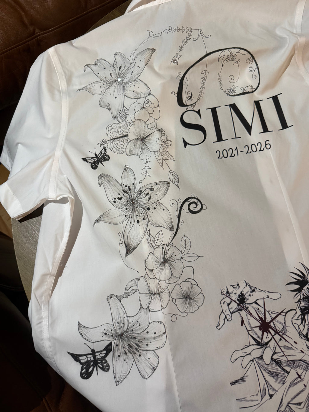 Hand Drawn Flowers Leavers Shirt