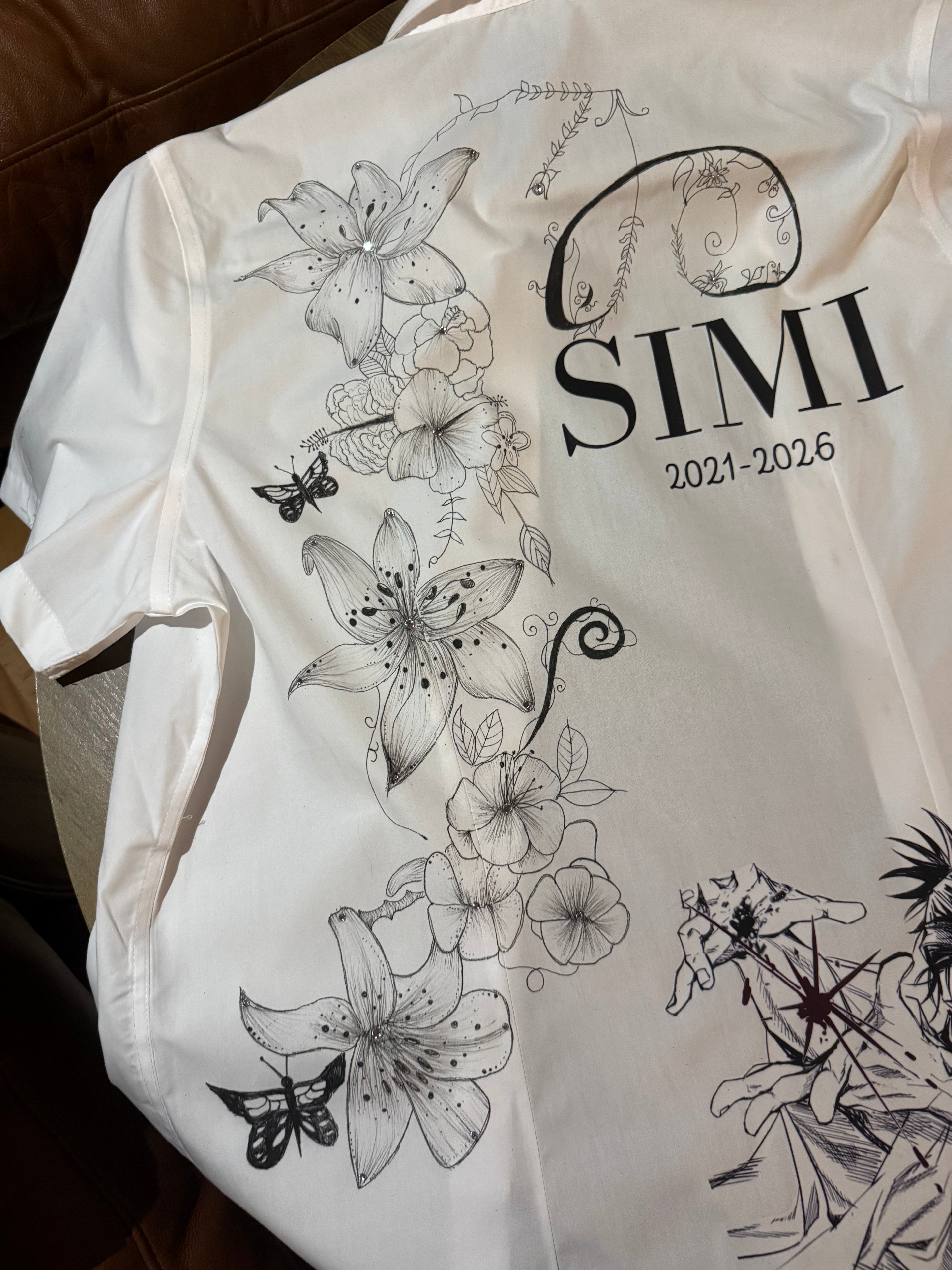 Hand Drawn Flowers Leavers Shirt